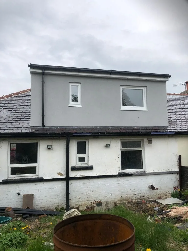 Completed dormer rendered exterior rear view UK