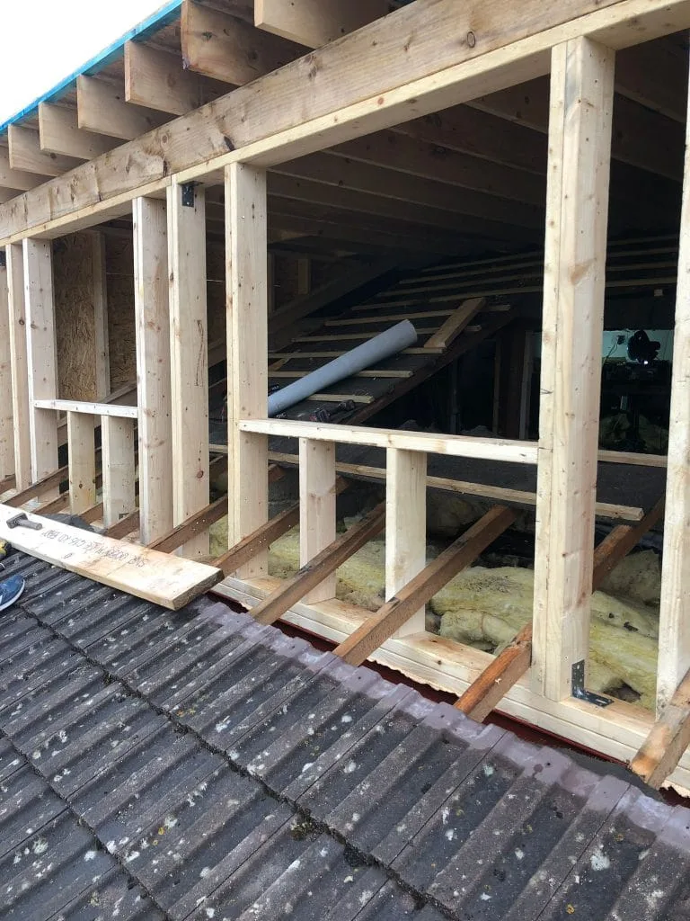 Dormer framing stage external view UK