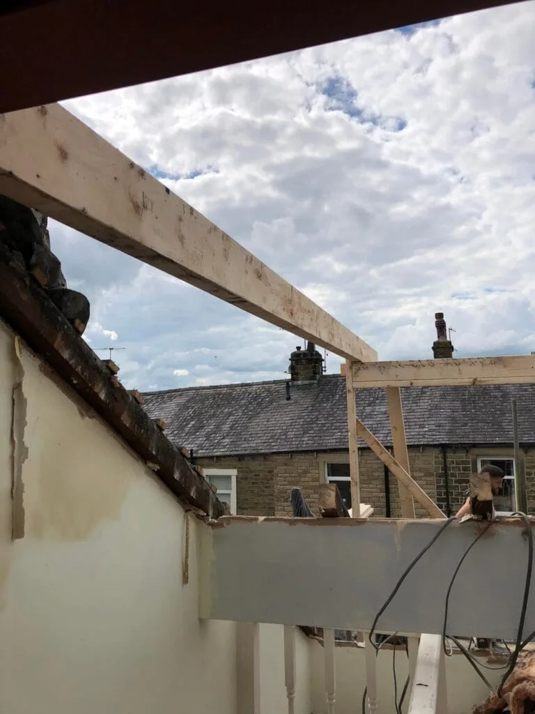 Loft conversion steel beam installation